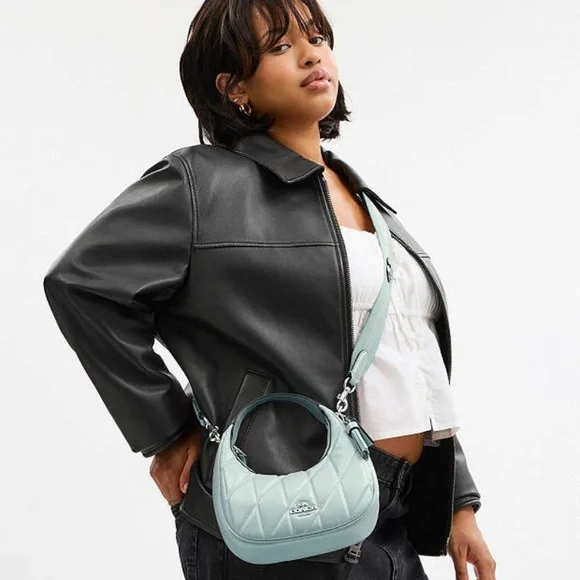 Coach Carmen Mini Crossbody Bag In /Silver/Green NWT - Picture 5 of 6